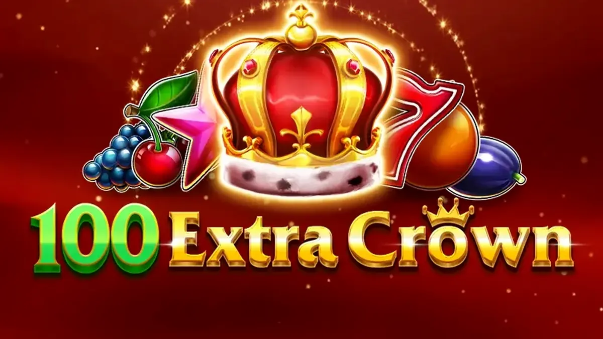 100 Extra Crown slot machine interface na may mga prutas at korona